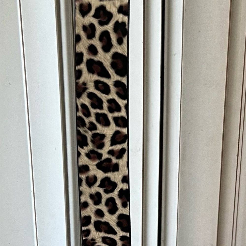 Leopard-Print Velvet Belt For Women (43 Inches